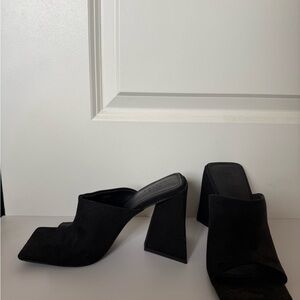 ASOS Black Chunky Heel Mules